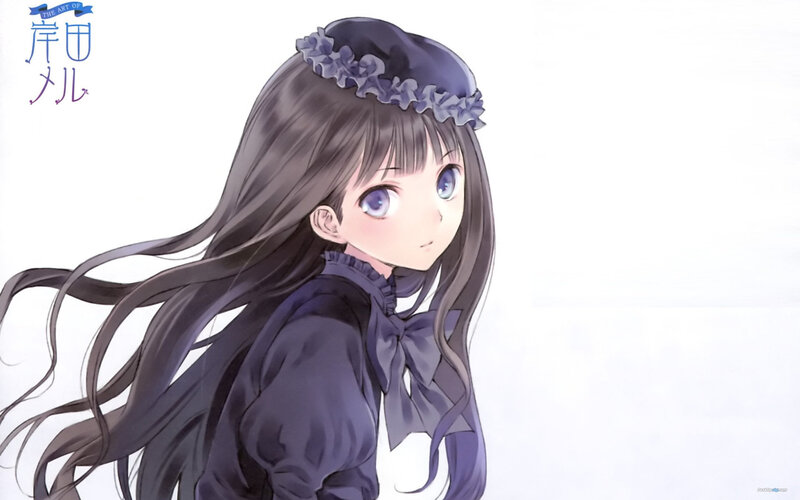 Anime Girl with Long Hair — Purple, Calm, Manga, Long Dark Hair