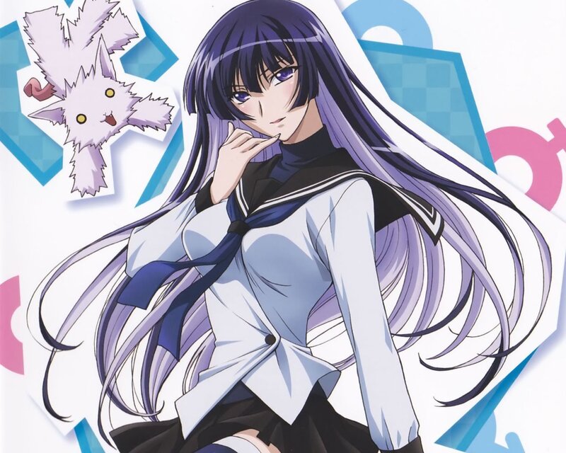 Anime Girl with Long Hair — Purple, Calm