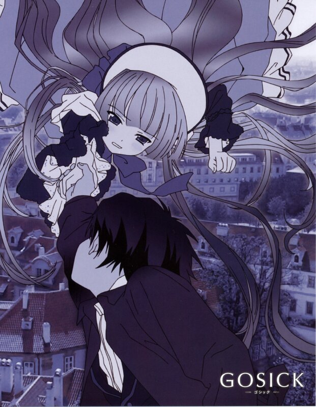 Anime Girl with Long Hair — Purple, Dramatic, Cityscape