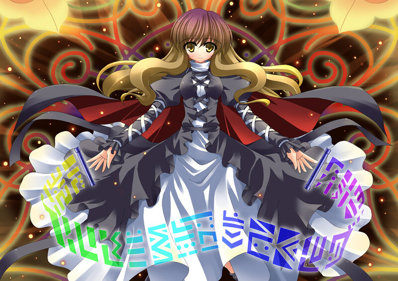 Anime Girl with Long Hair — Purple, Dramatic, Digital Art, Long Hair, Magic Symbols