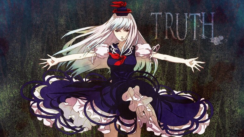 Anime Girl with Long Hair — Purple, Dramatic, Dress, Hat