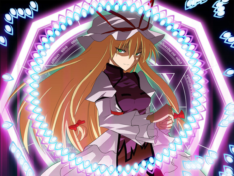 Anime Girl with Long Hair — Purple, Dramatic, Magic Circle