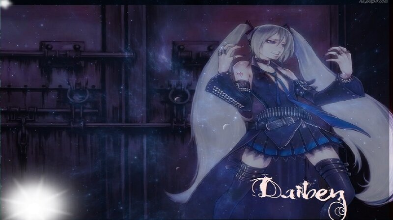 Anime Girl with Long Hair — Purple, Dramatic, Night, Digital Art, Long White Hair, Dark Outfit