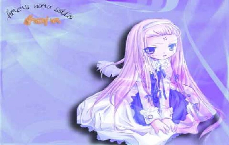 Anime Girl with Long Hair — Purple, Dreamy, Digital Art