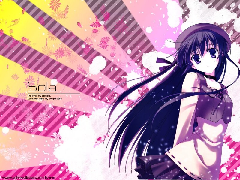 Anime Girl with Long Hair — Purple, Dreamy, Hat