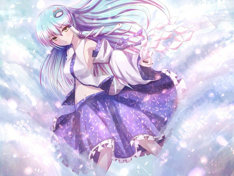 Anime Girl with Long Hair — Purple, Dreamy, Long Hair, Dress, Sparkles