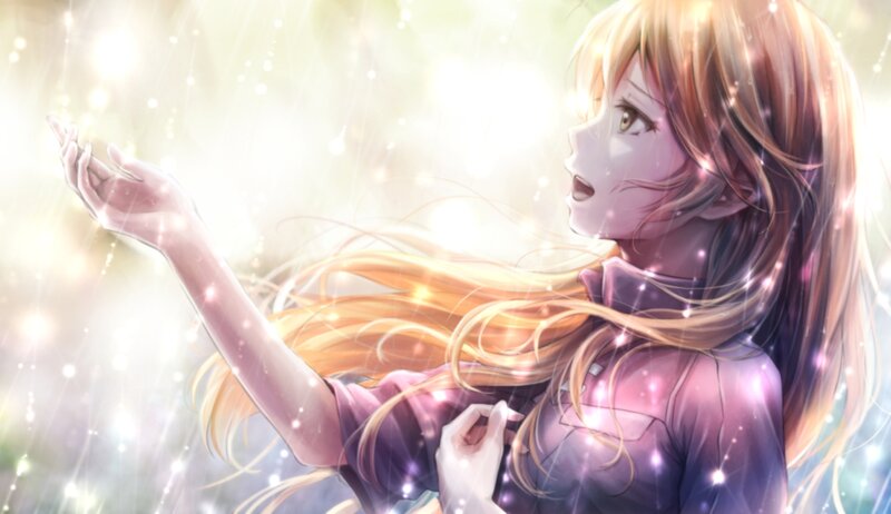 Anime Girl with Long Hair — Purple, Ethereal