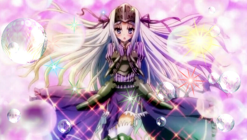 Anime Girl with Long Hair — Purple, Magical, Bubbles