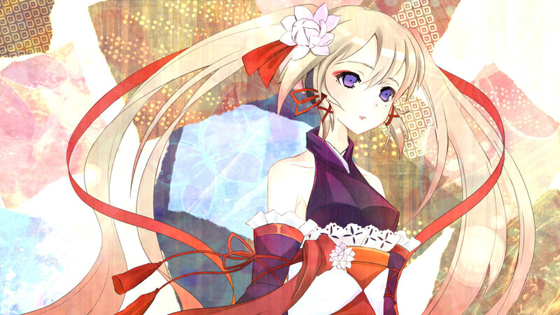 Anime Girl with Long Hair — Purple, Serene