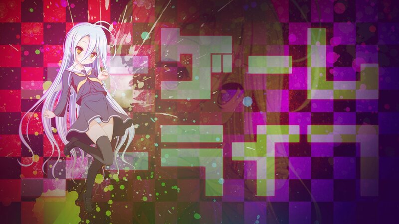 Anime Girl with Long Hair — Purple, Vibrant