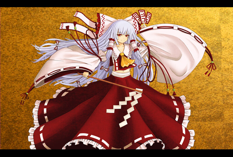 Anime Girl with Long Hair — Red, Dynamic