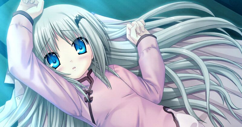 Anime Girl with Long Hair — Silver