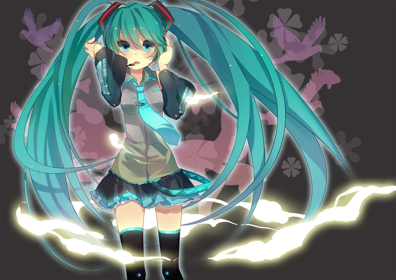 Anime Girl with Long Hair — Teal, Dramatic, Night