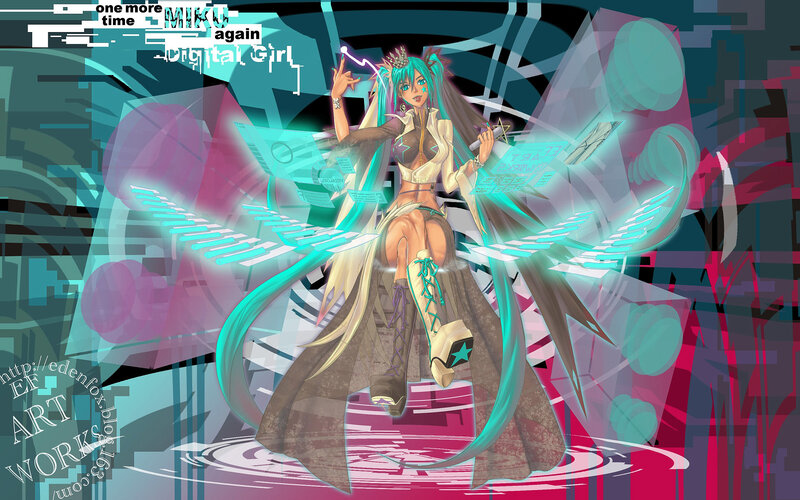 Anime Girl with Long Hair — Teal, Dynamic, Futuristic