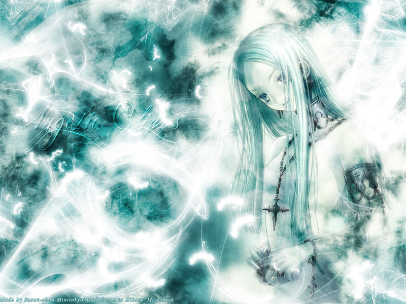 Anime Girl with Long Hair — Teal, Ethereal