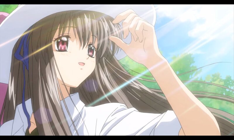Anime Girl with Long Hair — White, Bright, Sunny