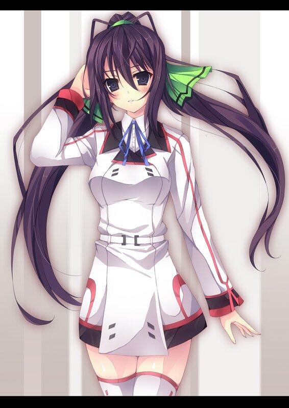 Anime Girl with Long Hair — White, Calm, Cat Ears