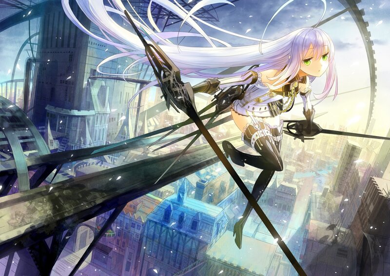 Anime Girl with Long Hair — White, Dramatic, Afternoon, Digital Art