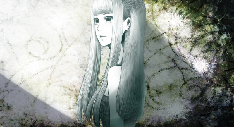 Anime Girl with Long Hair — White, Dramatic, Digital Art, Long Hair, Side Profile