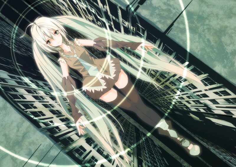 Anime Girl with Long Hair — White, Dramatic, Long White Hair