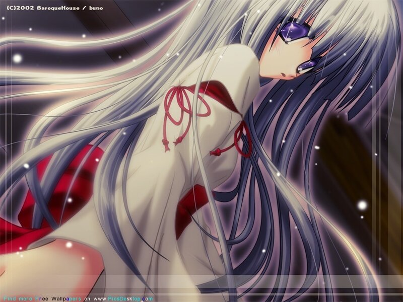 Anime Girl with Long Hair — White, Dramatic, Night