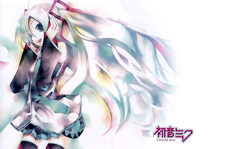 Anime Girl with Long Hair — White, Dramatic