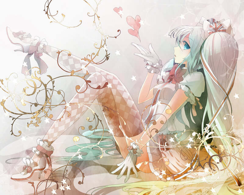 Anime Girl with Long Hair — White, Dreamy