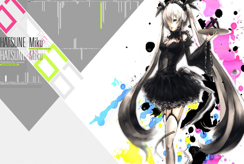 Anime Girl with Long Hair — White, Dynamic