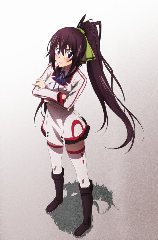 Anime Girl with Long Hair — White, Neutral, Long Dark Hair
