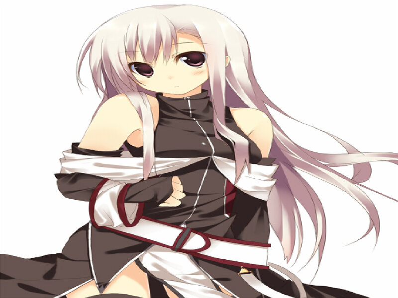 Anime Girl with Long Hair — White, Neutral, Long Hair