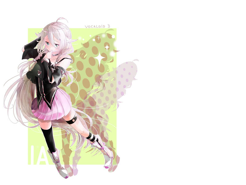 Anime Girl with Long Hair — White, Playful, Digital Art, Long Hair, Pink Skirt