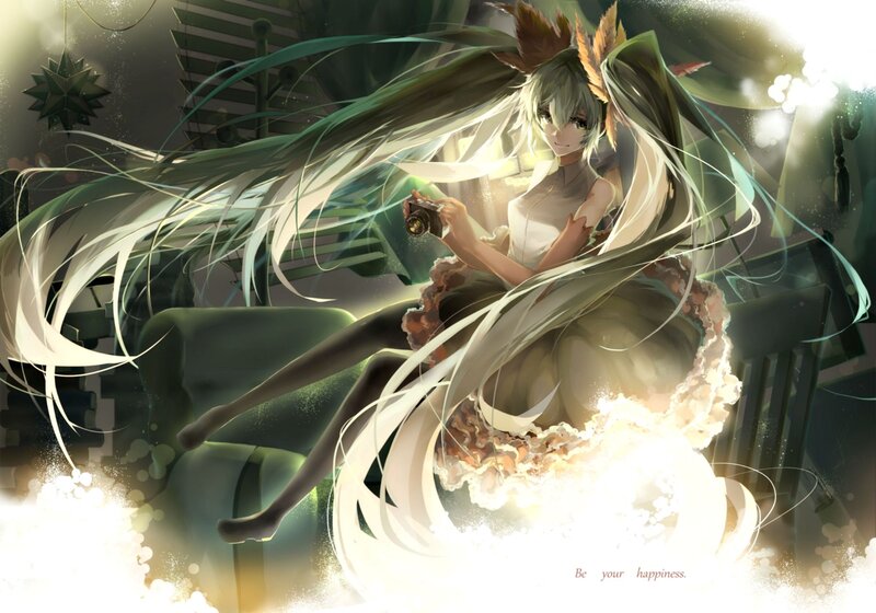 Anime Girl with Long Hair — White, Serene, Digital Art, Camera