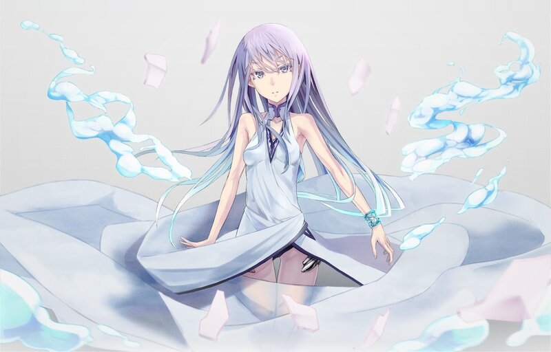 Anime Girl with Long Hair — White, Serene, Long Hair, White Dress