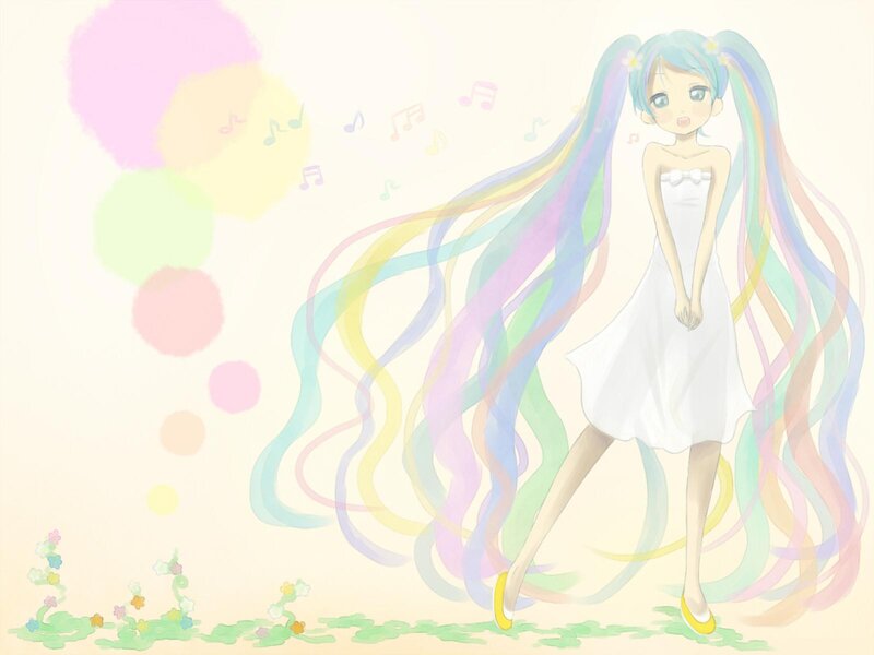 Anime Girl with Long Hair — White, Serene, Whimsical