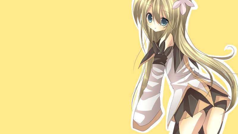 Anime Girl with Long Hair — Yellow, Calm, Long Hair, Blue Eyes