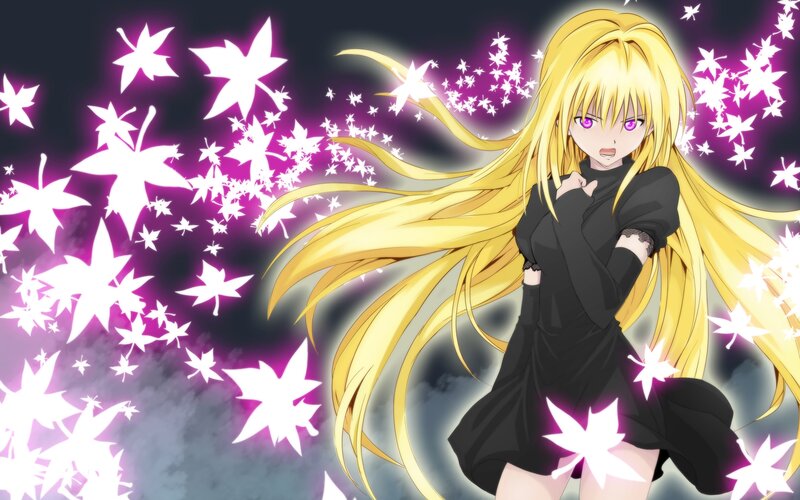 Anime Girl with Long Hair — Yellow, Dramatic, Night, Long Blonde Hair