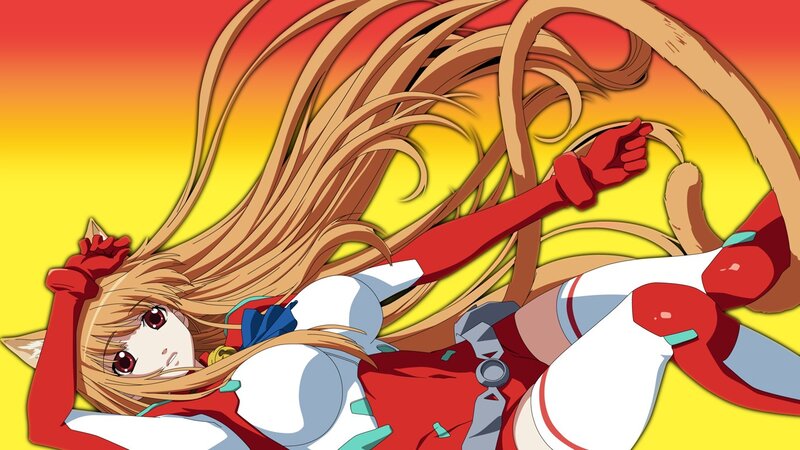 Anime Girl with Long Hair — Yellow, Dramatic, Sunset, Cat Ears