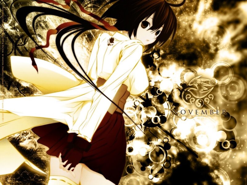 Anime Girl with Long Hair — Yellow, Dramatic, Sword