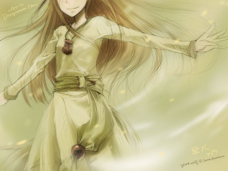 Anime Girl with Long Hair — Yellow, Serene, Digital Art, Long Hair, Dress