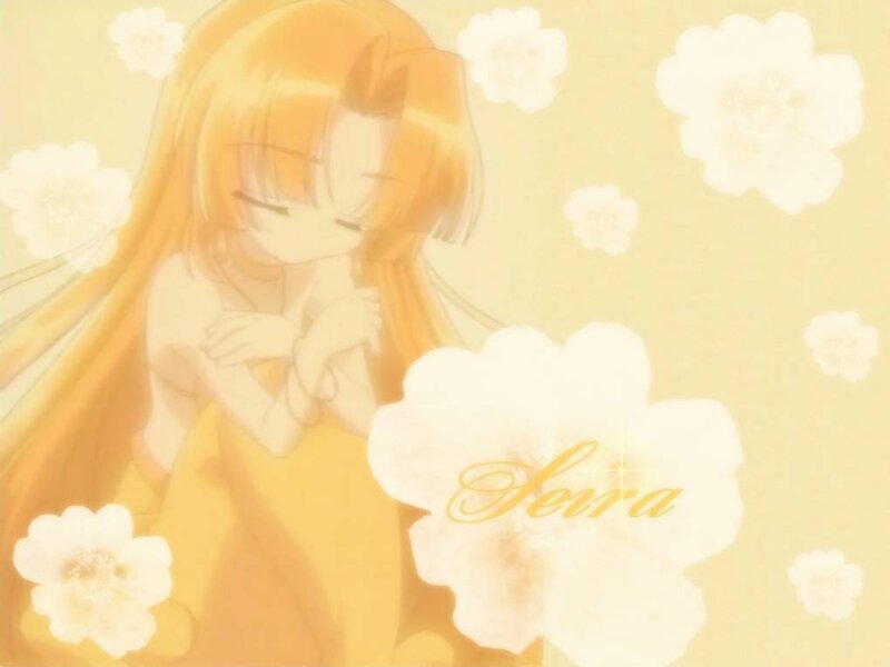 Anime Girl with Long Hair — Yellow, Serene