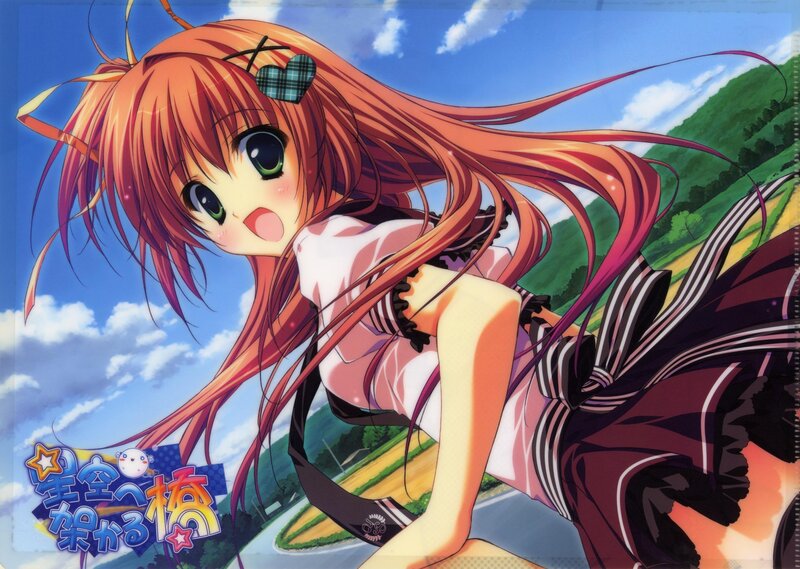 Anime girl with long orange hair