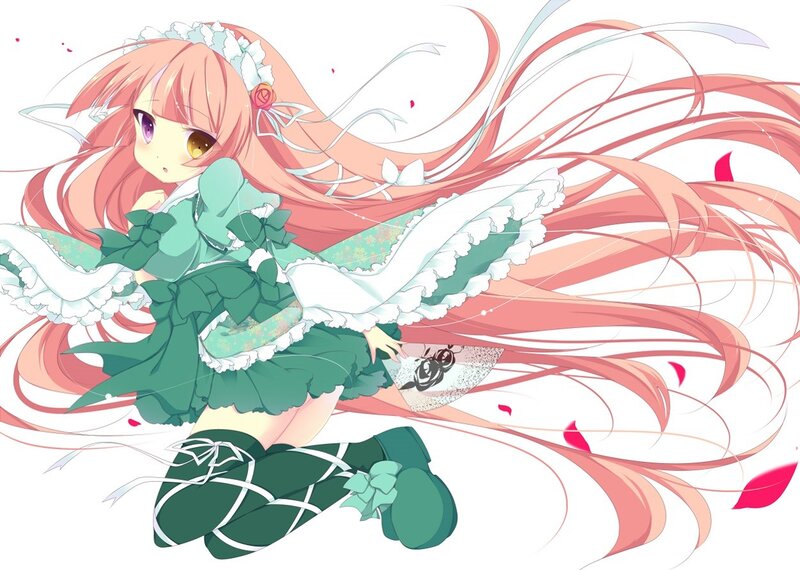 anime girl with long pink hair