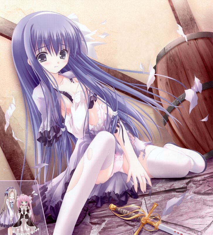 Anime girl with long purple hair