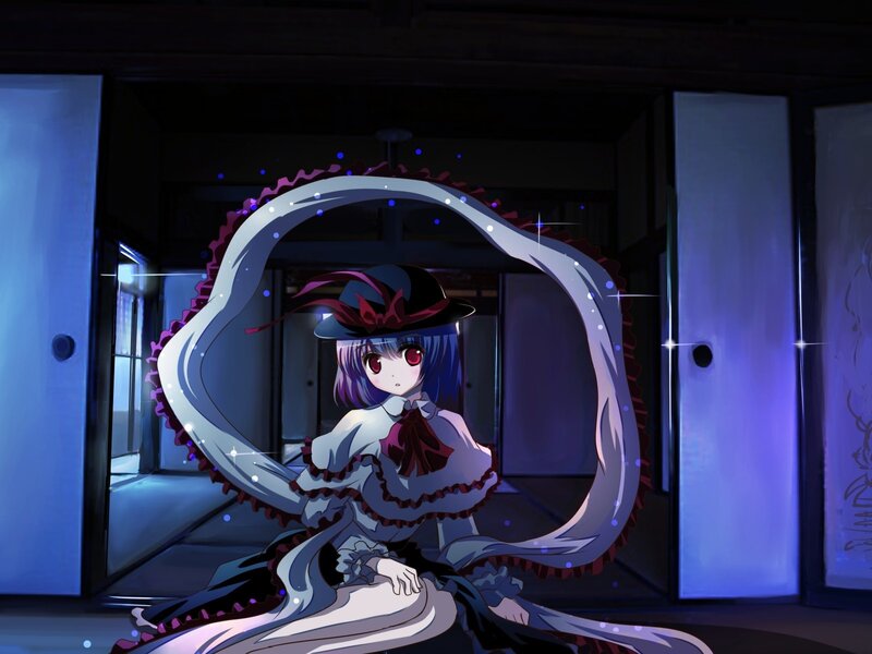 anime girl with long ribbon