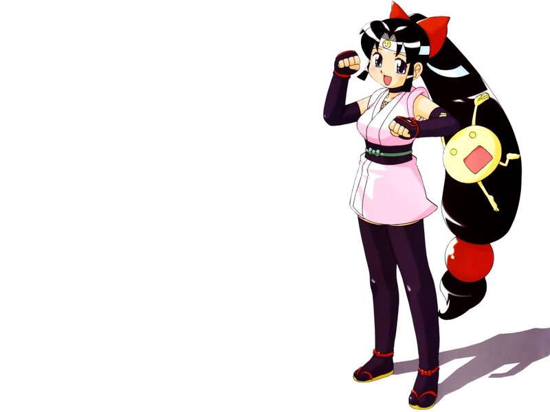 Anime Girl with Long Tail — Black