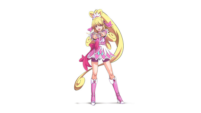 Anime Girl with Long Tail — Pink