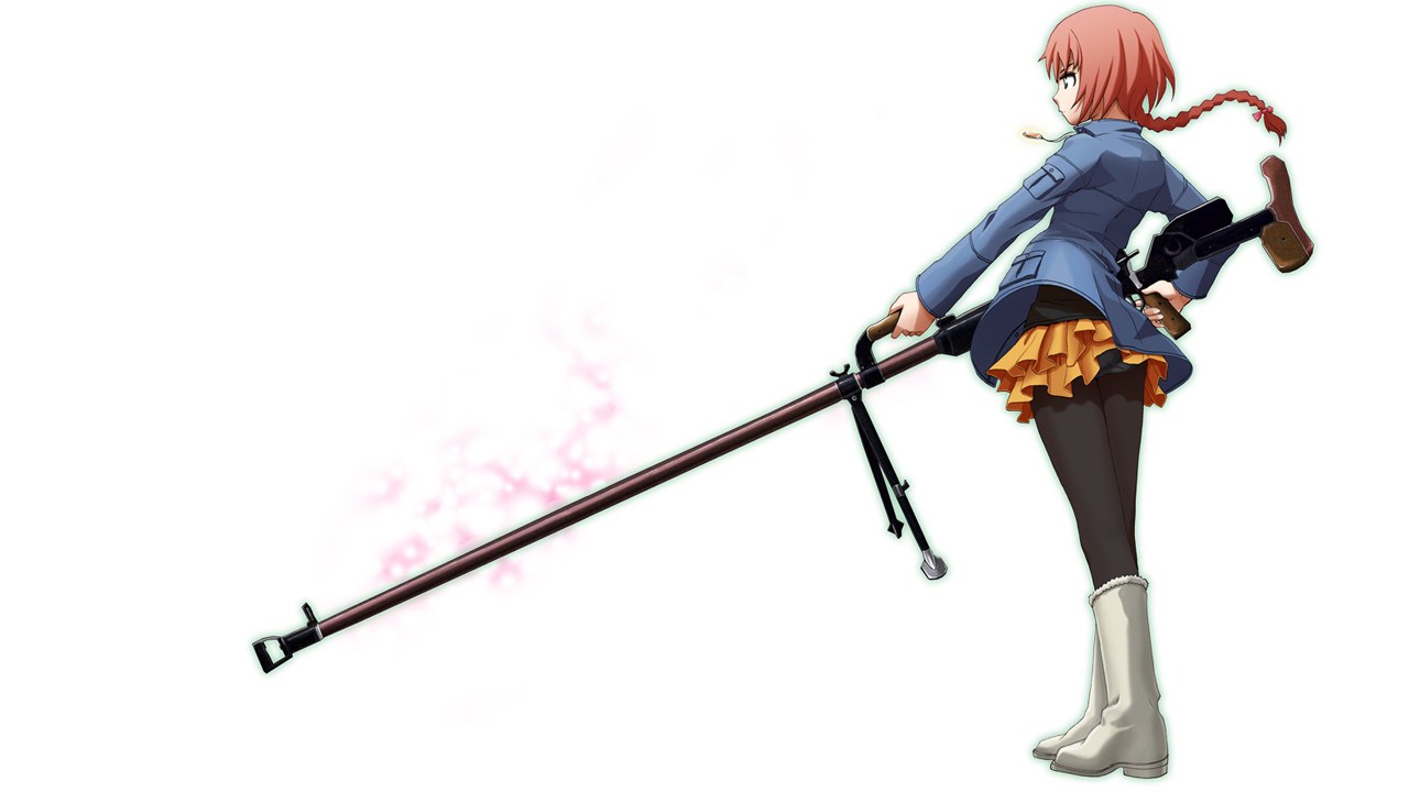 anime girl with long weapon