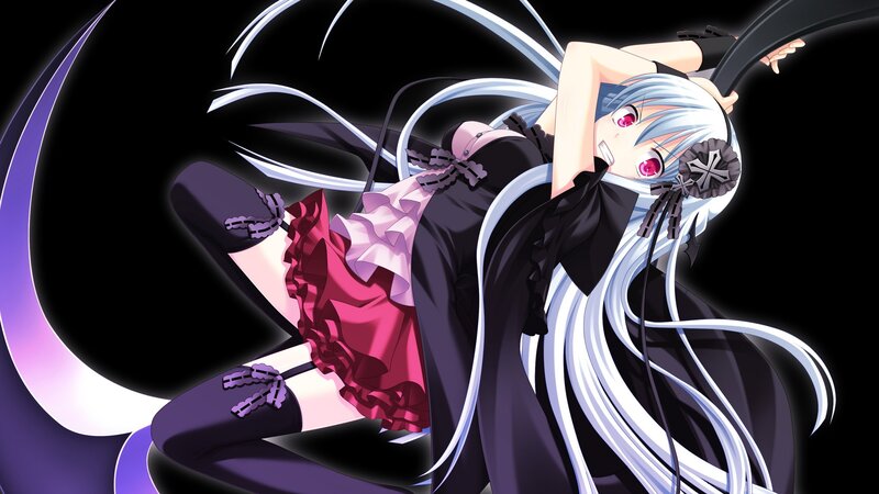 anime girl with long white hair