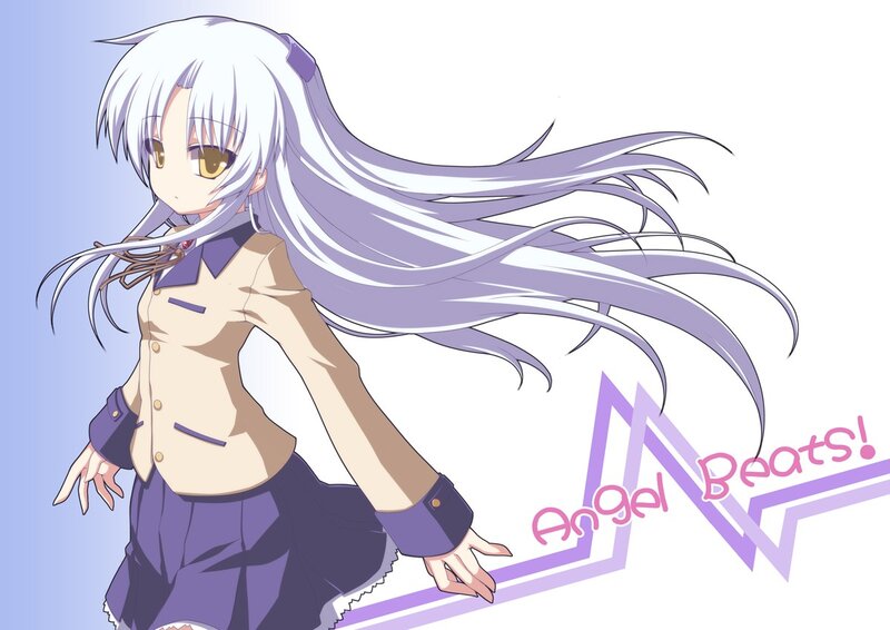 anime girl with long white hair