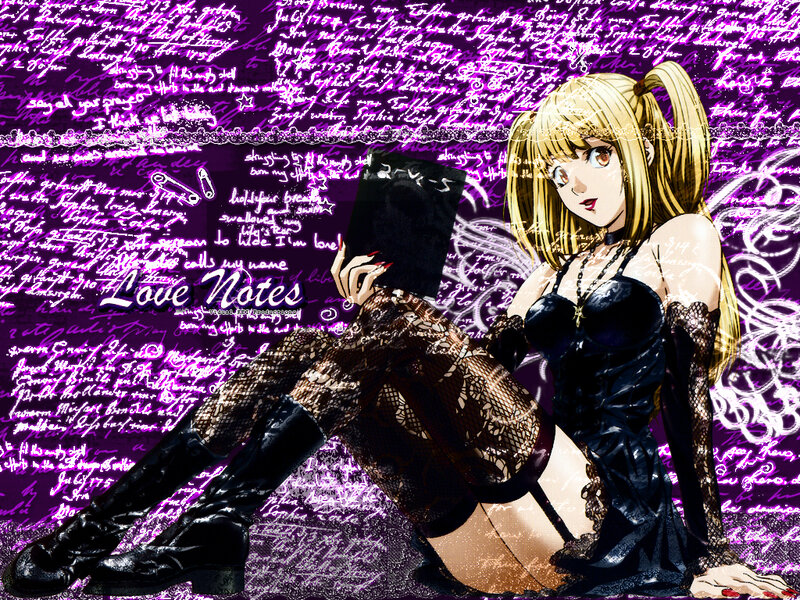anime girl with love notes